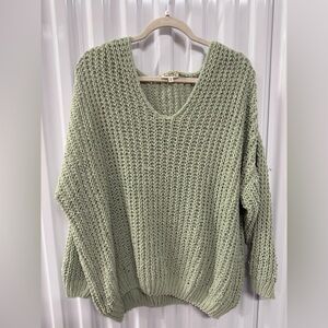 JODIFL V-Neck Sweater - Light Green